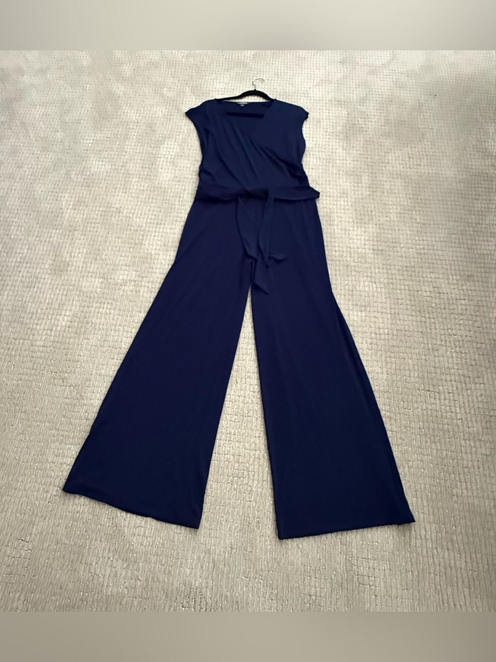 Lauren Ralph Lauren Navy Sleeveless Wide-Leg Jumpsuit wi/Self-Tie Waist Size XL